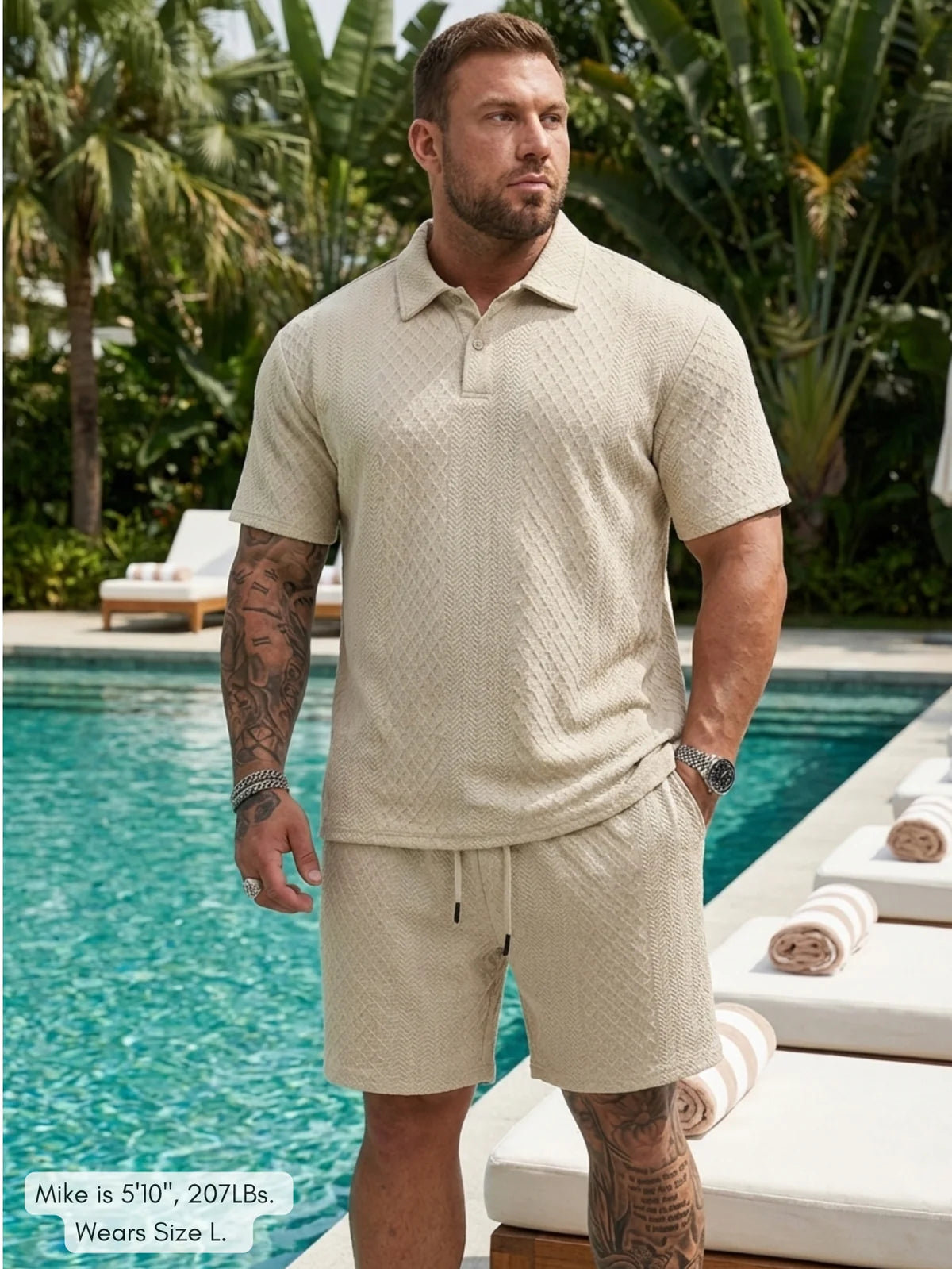 Obsidiana - Conjunto casual de 2 piezas para hombre