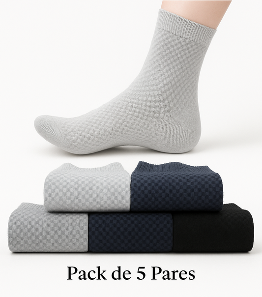 Medias de Fibra de Bambú - Clásicas - Antiolor - De alta Calidad | Pack de 5 pares