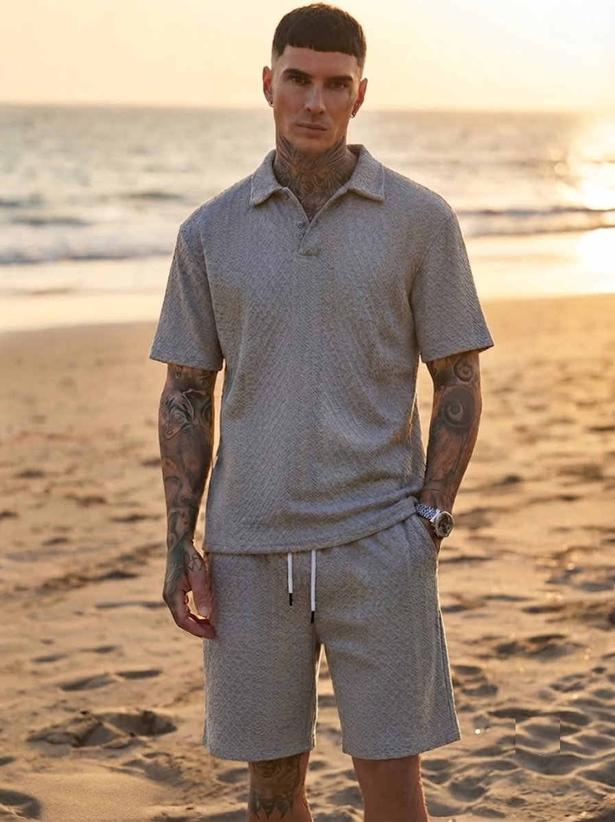 Obsidiana - Conjunto casual de 2 piezas para hombre