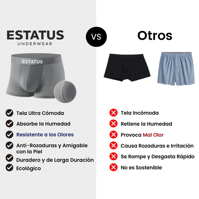 ESTATUS | Boxers de Bambú 5 + 5 GRATIS