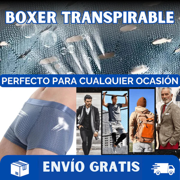 Boxers Transpirables de Seda de Hielo con Realce