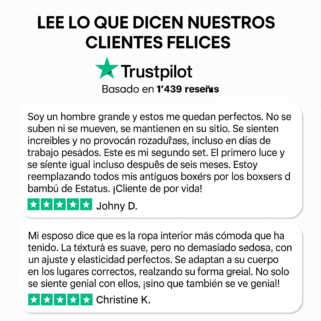ESTATUS | Boxers de Bambú 5 + 5 GRATIS