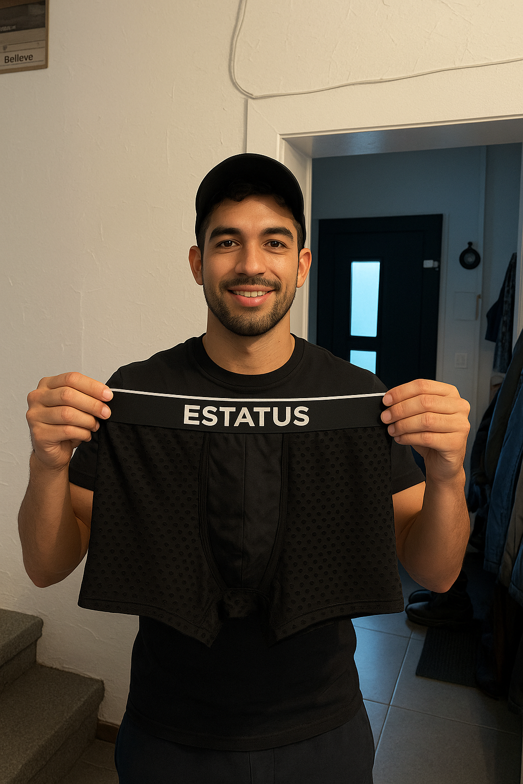 Cliente mostrando los Bóxers ESTATUS