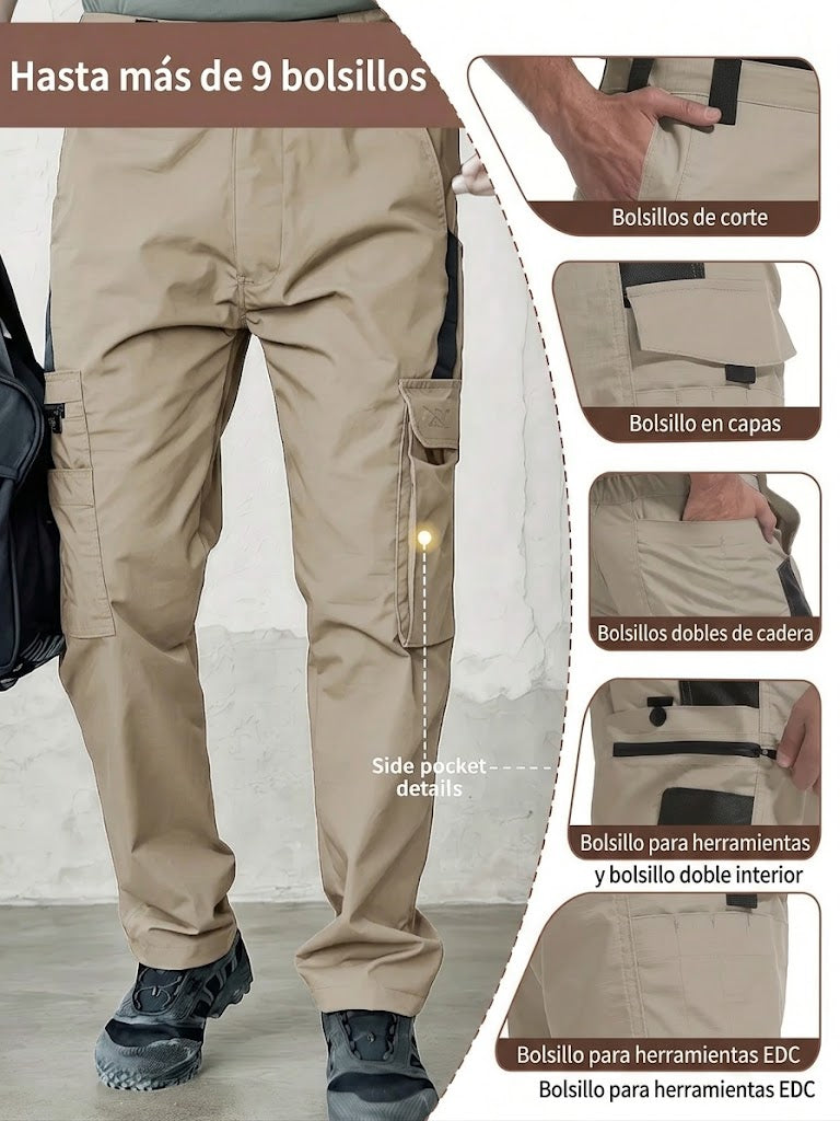 Pantalones Cargo de Trabajo Multi-Pocket  Impermeables para hombre